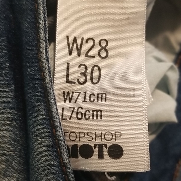 Topshop MOTO Dad Jeans - Distressed Blue - Picture 11 of 13